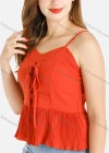 Wholesale Women's Casual Chiffon Spaghetti Strap Shirred Peplum Hem Cami Top - Liuhuamall
