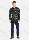 Wholesale Men's Casual Allover Geometric Print Button Down Shirt - Liuhuamall