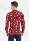 Wholesale Men's Casual Slim Fit Long Sleeve Allover Letter Print Button Down Shirt - Liuhuamall