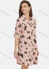 Wholesale Women's Casual Butterfly Print Long Sleeve Button Down Short Shirt Dress 7184# - Liuhuamall