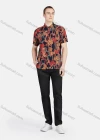 Wholesale Men's Fashion Allover Print Button Down Short Sleeve Patch Pocket Casual Shirt - Liuhuamall