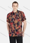 Wholesale Men's Fashion Allover Print Button Down Short Sleeve Patch Pocket Casual Shirt - Liuhuamall