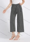 Wholesale Women's Casual Straight Loose Fit Allover Print Cropped Wide leg Pant With Belt - Liuhuamall