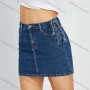Wholesale Women's Sexy Slim Fit Zip Fly Dark Wash High Waist Denim Mini Skirt preview