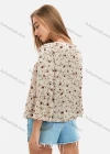 Wholesale Women's Casual Ditsy Allover Floral Print Splicing Bell Sleeve Blouse - Liuhuamall