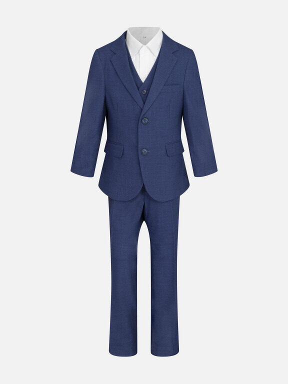 Kid's Formal Lapel Plain Single Breasted Pockets Blazer & Vest & Pant 3 Pieces Suit Set 933-9#, Clothing Wholesale Market -LIUHUA, Kids-Babies