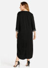 Wholesale Women's Casual V Neck 3/4 Sleeve Embroidered Dress - Liuhuamall