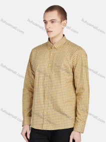 Wholesale Men's Casual Collared Long Sleeve Button Down Plaid Shirt 7-43#, LIUHUA CLOTHING WHOLESALE