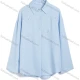 Wholesale Women's Casual Floral Embroidered Textured Long Sleeve Button-Up Shirt Light Blue Clothing Wholesale Market Liuhua