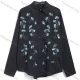 Wholesale Women's Casual Sequin Floral Embellished Long Sleeve Button-Up Shirt Black Clothing Wholesale Market Liuhua