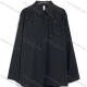 Wholesale Women's Casual Sequin Embellished Long Sleeve Shirt and Elastic Waist Pants Set Black Clothing Wholesale Market Liuhua
