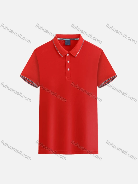 Wholesale Unisex 200g Basics Stripe Trim Plain Short Sleeve Polo Shirt 99212LS#