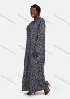 Wholesale Women's Vintage Long Sleeve Crew Neck Button Front Allover Print Splicing Maxi Nightgown - Liuhuamall