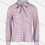 Wholesale Women's Casual Allover Print Bow Tie Button Down Sleeve Shirt preview