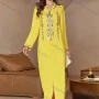 Wholesale Women's Arabic Dubai Muslim Islamic Hooded Split Front Rhinestone Maxi Robe Abaya Dress A804# preview