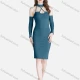 Wholesale Women's Sexy Fashion Cold Shoulder Long Sleeve Bodycon Plain Cocktail Dress 53# Clothing Wholesale Market Liuhua