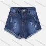 Wholesale Women's Casual Frayed Raw Hem Distressed Denim Shorts With Pockets preview