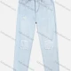 Wholesale Women's Casual Ripped Pocket Denim Button Closure Frayed Raw Hem Straight Leg Jean Light Blue Guangzhou Clothing Wholesale Market & Suppliers -LIUHUAMALL