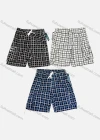 Wholesale Men's Casual Drawstring Plaid Print Flap Pockets Beach Shorts 152# - Liuhuamall