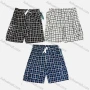 Wholesale Men's Casual Drawstring Plaid Print Flap Pockets Beach Shorts 152# preview
