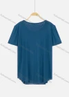 Wholesale Women's Crew Neck Short Sleeve Ruched Plain Knit Tops - Liuhuamall