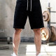 Men's Sporty Plain Elastic Waist Zipper Pocket Shorts Black Clothing Wholesale Market -LIUHUA