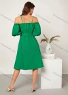 Wholesale Women's Casual Off Shoulder Spaghetti Strap Plain Dress With Belt - Liuhuamall