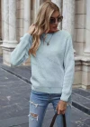 Wholesale Women's Solid Bateau Neck Long Sleeve Cable Knit Sweater - Liuhuamall