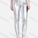 Wholesale Women's Fashion High Waist Flap Pockets Skinny Fit Pants Silver Clothing Wholesale Market Liuhua