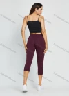 Wholesale Women's High Waist Yoga Pants With Pockets Tummy Control Mesh Splicing Plain Workout Running Yoga Legging - Liuhuamall