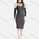 Wholesale Women's Sexy Fashion Cold Shoulder Long Sleeve Bodycon Plain Cocktail Dress 55# Clothing Wholesale Market Liuhua