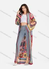 Wholesale Women's Casual Long Sleeve Open Front Floral Crochet Long Cardigan A497# - Liuhuamall