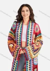 Wholesale Women's Casual Long Sleeve Open Front Floral Crochet Long Cardigan A497# - Liuhuamall