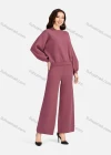 Wholesale Women's Casual Mock Neck Crop Knit Blouse 2-piece Set A467&A468# - Liuhuamall