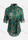 Wholesale Women's Vintage Long Sleeve Paisley Pattern Button Down Shirt 23073# - Liuhuamall