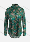 Wholesale Women's Vintage Long Sleeve Paisley Pattern Button Down Shirt 23073# - Liuhuamall