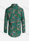 Wholesale Women's Vintage Long Sleeve Paisley Pattern Button Down Shirt 23073# - Liuhuamall