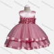Wholesale Girls Lovely Crew Neck Sleeveless Appliques Tiered Flower Dress Pink Clothing Wholesale Market Liuhua
