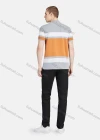 Wholesale Men's Casual Collared Short Sleeve Striped Button Front Colorblock Polo Shirt - Liuhuamall