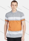 Wholesale Men's Casual Collared Short Sleeve Striped Button Front Colorblock Polo Shirt - Liuhuamall