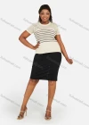 Wholesale Women's Plus Size Rhinestone Elegant High Waist Plain Business Knee Length Straight Skirt - Liuhuamall