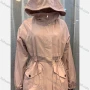 Wholesale Women's Casual Long Sleeve Double Flap Pockets Drawstring Waist Hooded Trench Coat preview