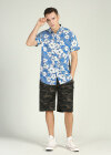 Wholesale Men's Vacation Allover Floral Print Short Sleeve Button Down Casual Shirt - Liuhuamall
