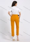 Wholesale Women's High Waist Zipper Fly Plain Slant Pocket Casual Slim Fit Cropped Pant With Belt - Liuhuamall