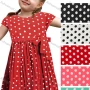 Wholesale Girls Causal Crew Neck Cap Sleeve Polka Dot Dress With Belt preview