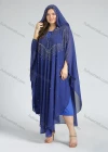 Wholesale Women's Islamic Muslim V-Neck Long Sleeve Arabic Dubai Rhinestone Cover Up Modest Pearl Decor Cloak With Scarf - Liuhuamall