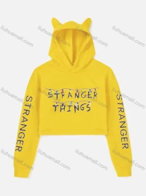Wholesale Women's Casual Letter Print Cropped Long Sleeve Hoodie·, LIUHUA CLOTHING WHOLESALE