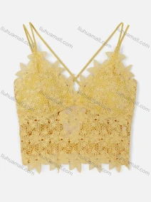 Wholesale Women's Sexy Back Criss Cross Guipure Lace Camisoles With Built-in Bra, LIUHUA CLOTHING WHOLESALE