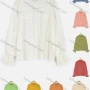 Wholesale Women's Vintage Eyelet Embroidered Swiss Dot Poet Sleeve Ruffle Hem Blouse preview