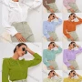 Wholesale Women's Elegant Button Down Long Sleeve Eyelet Lace Blouse AS21017# preview